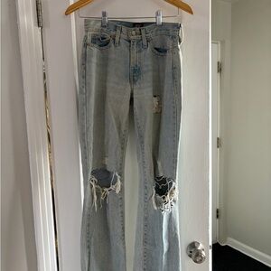 BDG Light Blue Distressed Flare Jeans